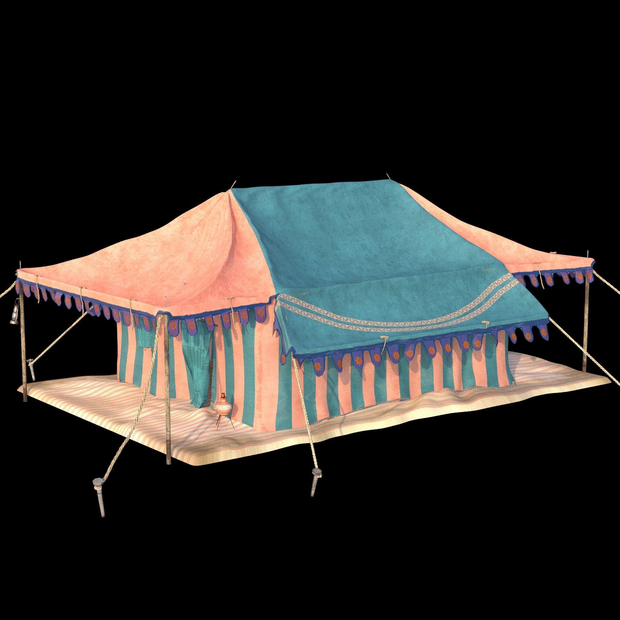 Indian Medieval Tent - 3 texture variations 3D model_3