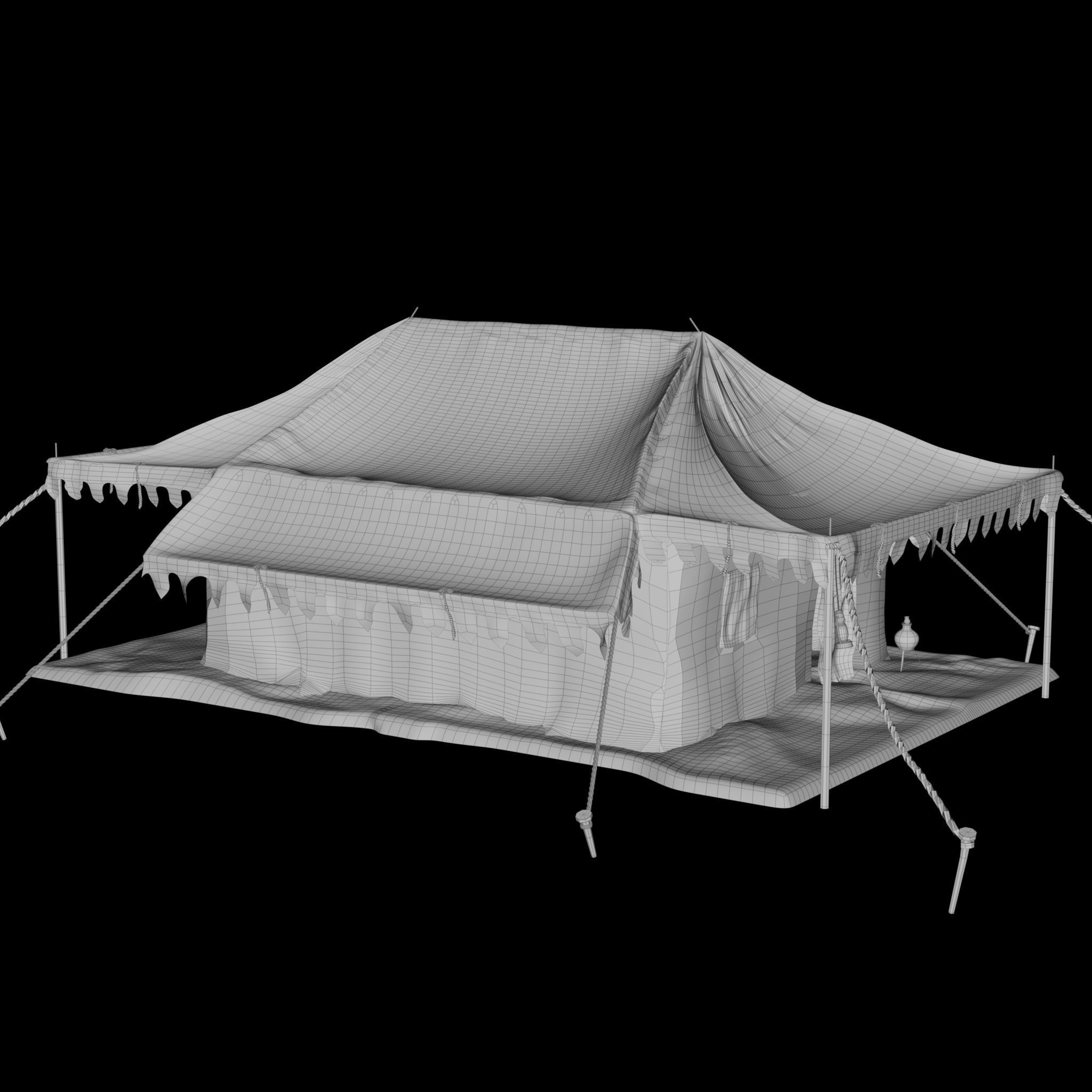 Indian Medieval Tent - 3 texture variations 3D model_13