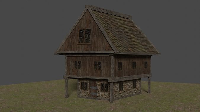 Medieval House lowPoly Free low-poly 3D model