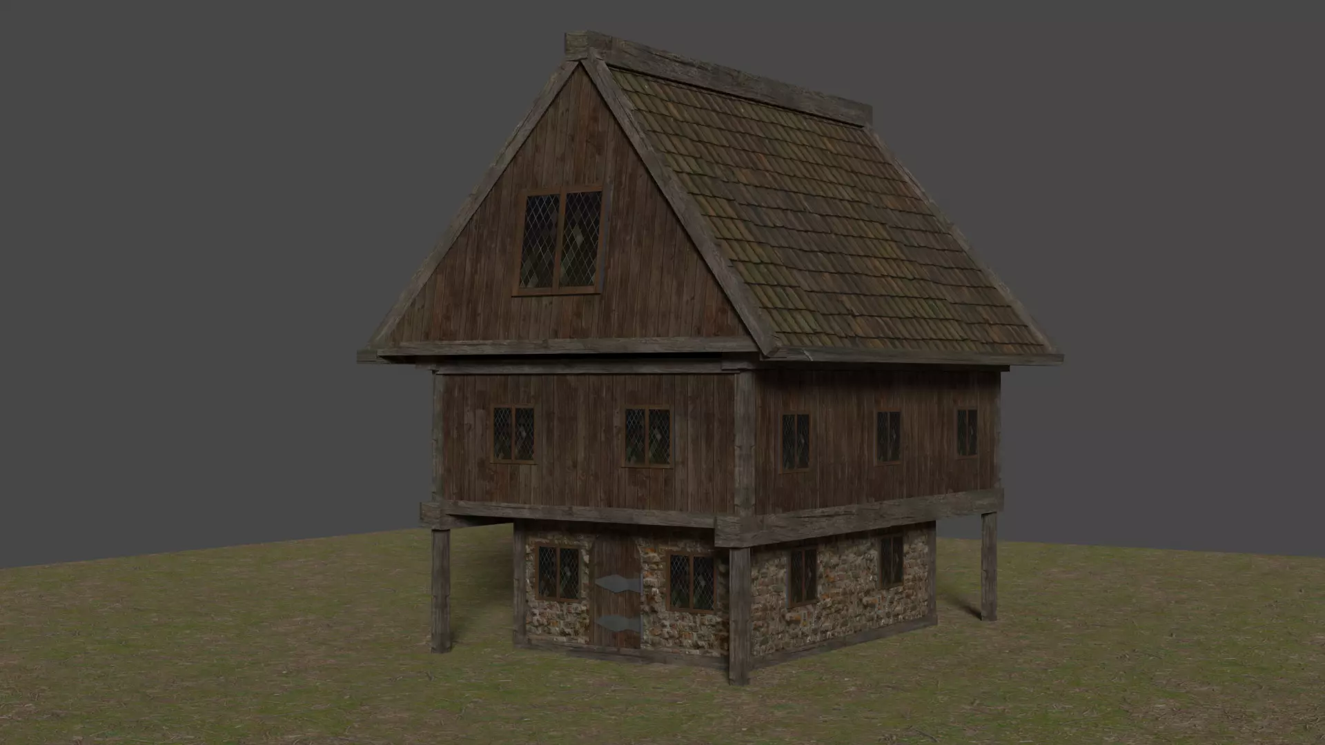Medieval House lowPoly Free low-poly 3D model