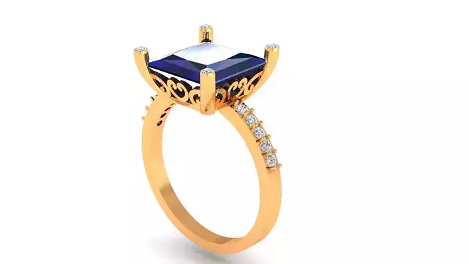 Sapphire Ring 3D print model