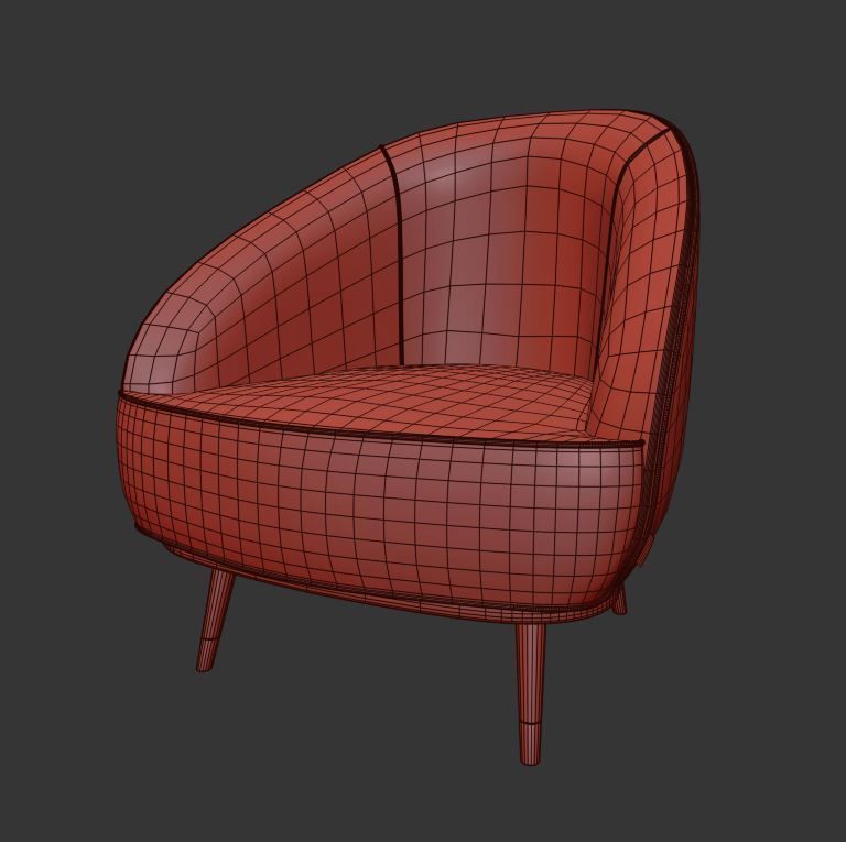 armchair for interior 3D model_2
