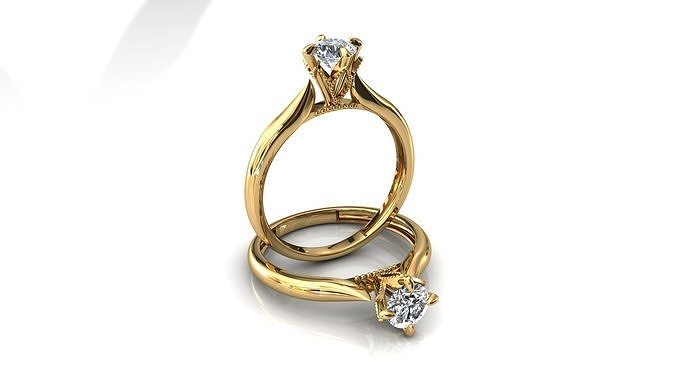 solitaire ring 3D print model