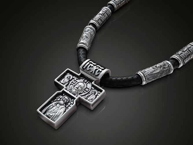 Cross orthodox jewelry pendant prayer 3D print model