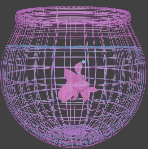 Goldfish aquarium 3D model_2