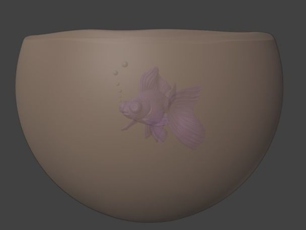 Goldfish aquarium 3D model_5
