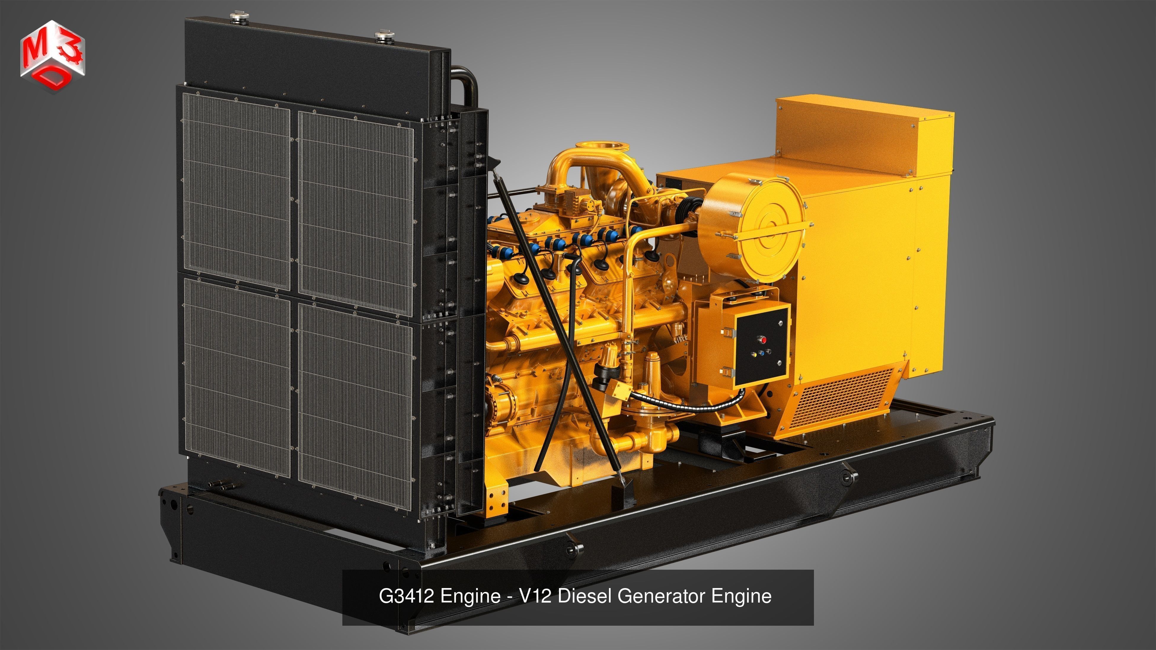 3512 - G3412 Engines - V12 Diesel Generators Engines 2 in 1 3D Model Collection_2