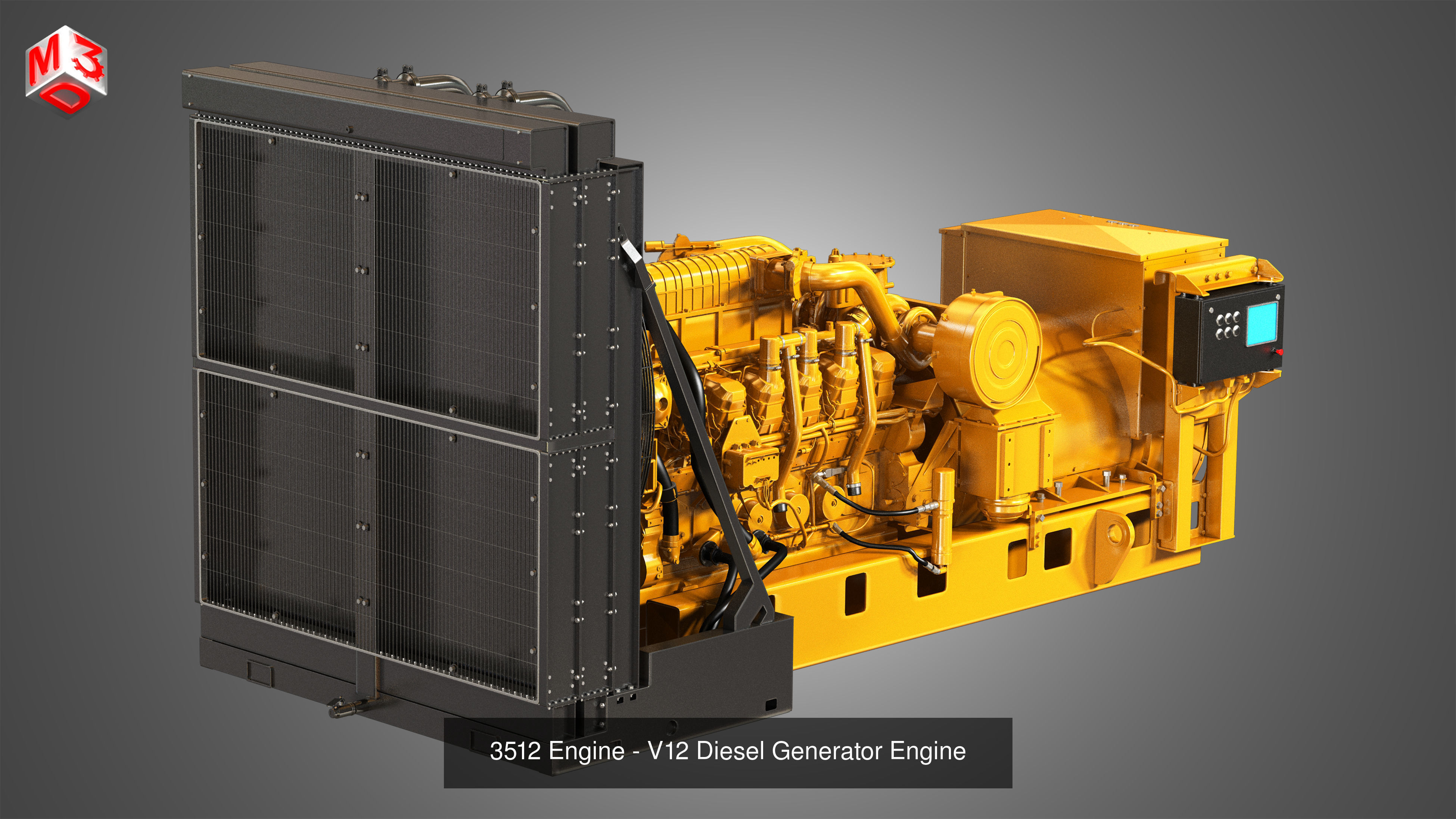 3512 - G3412 Engines - V12 Diesel Generators Engines 2 in 1 3D Model Collection_1