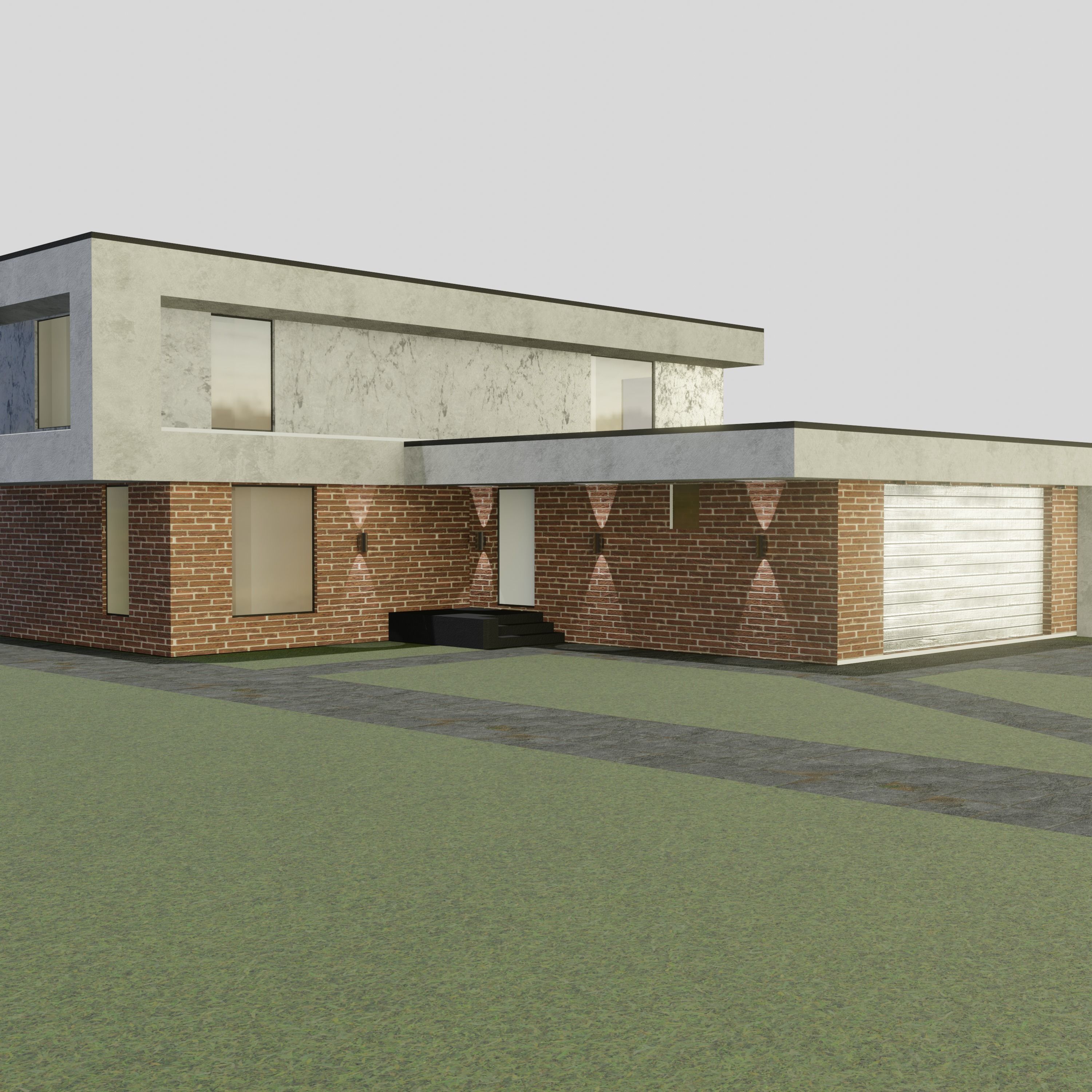 Villa house 3D model_2