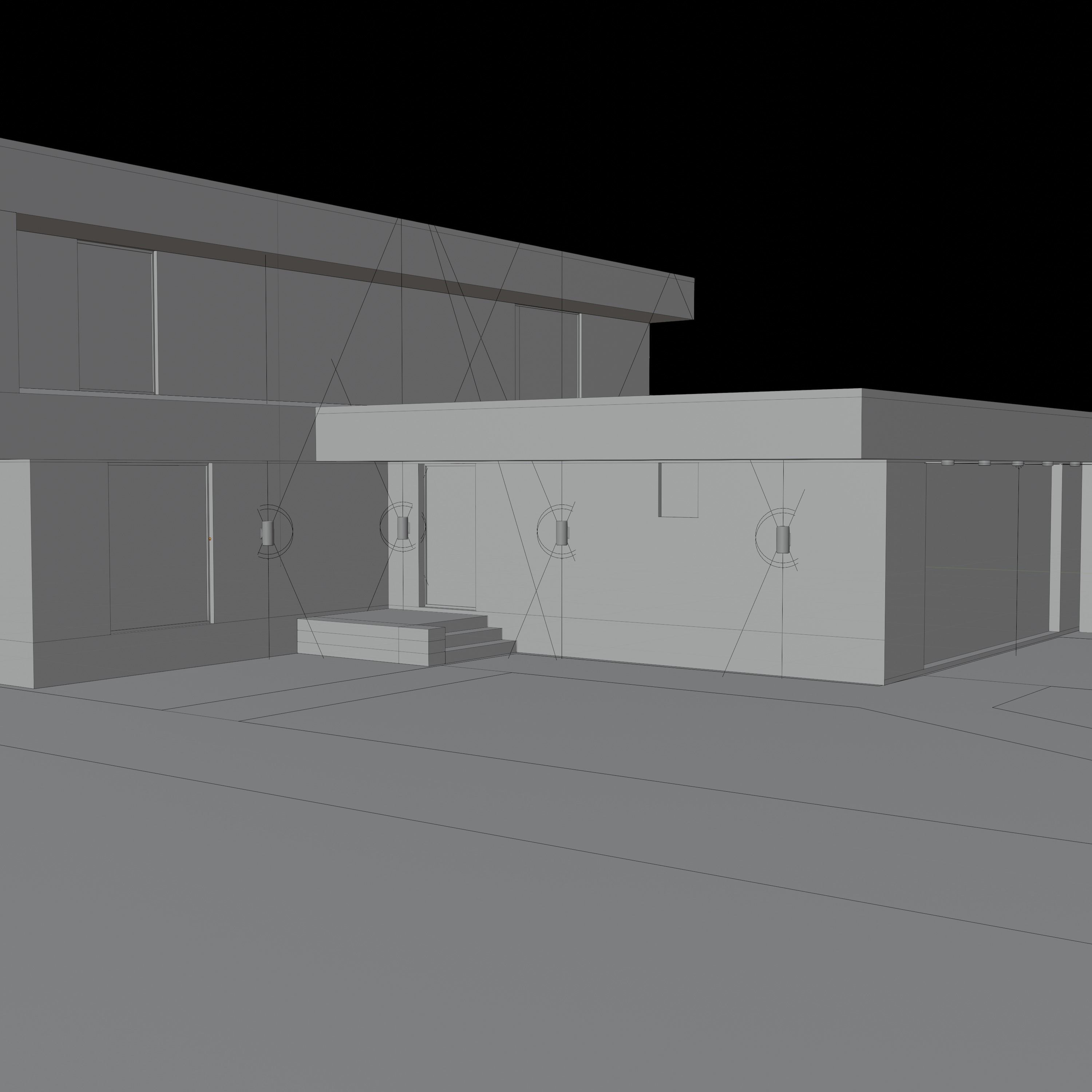 Villa house 3D model_11