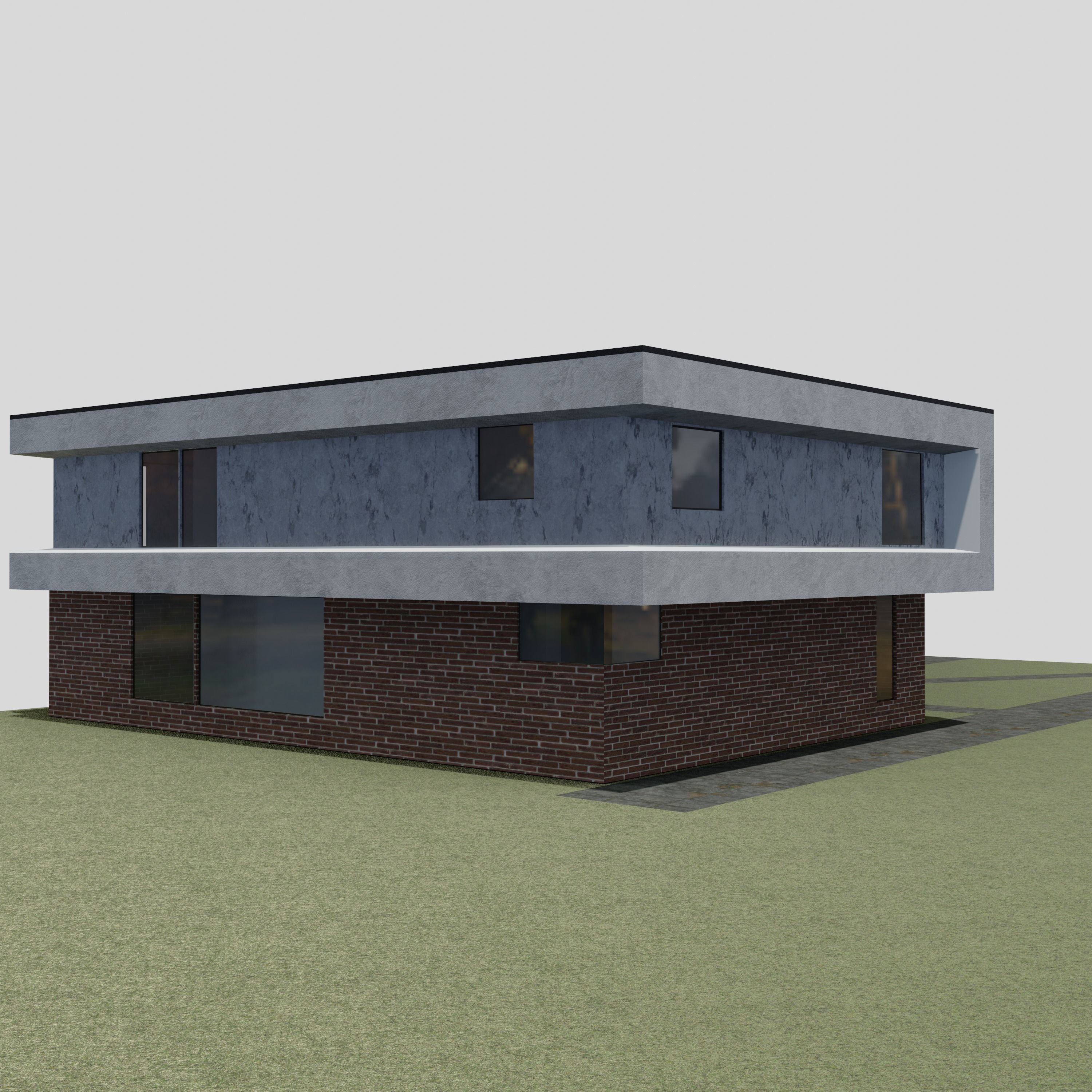 Villa house 3D model_5