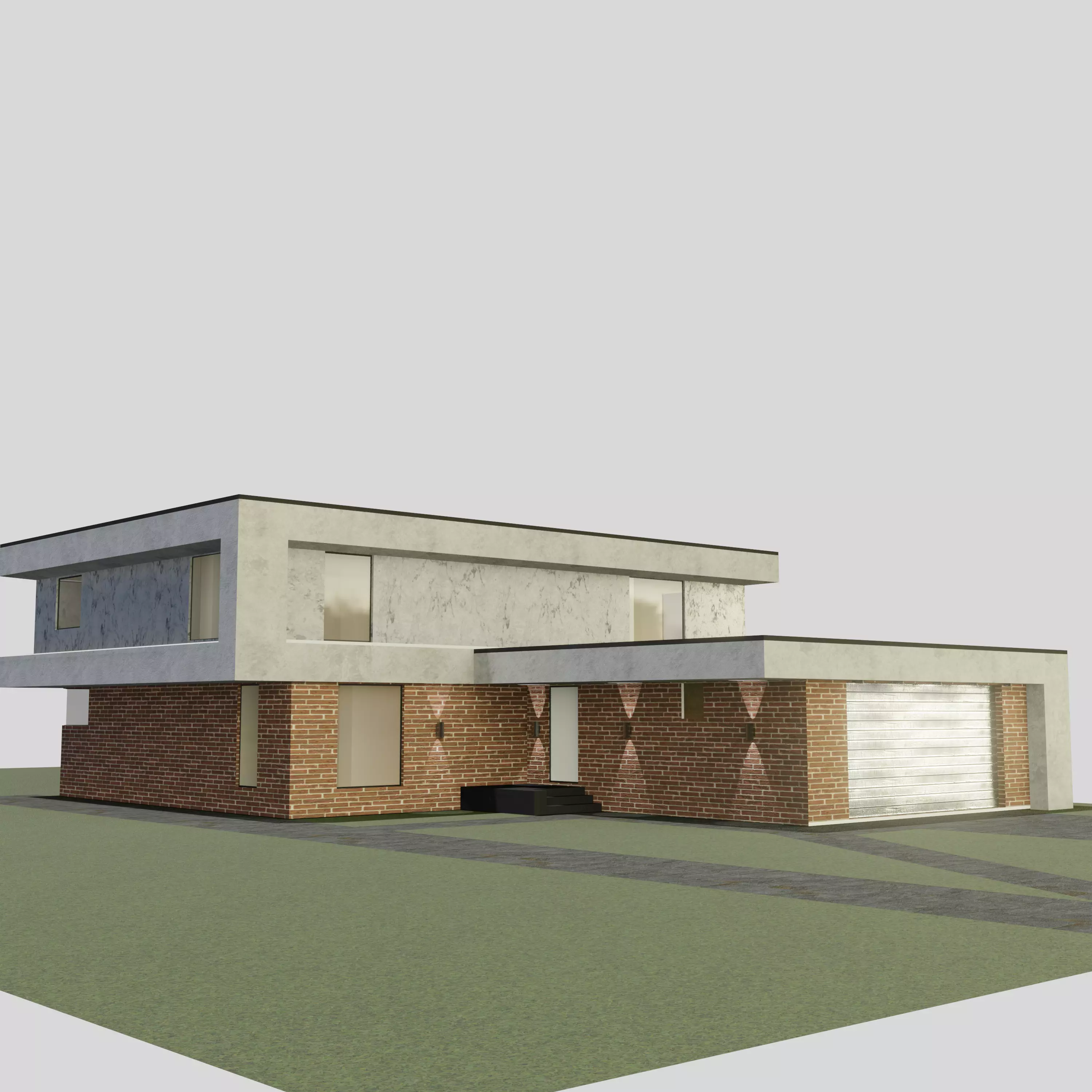 Villa house 3D model_0