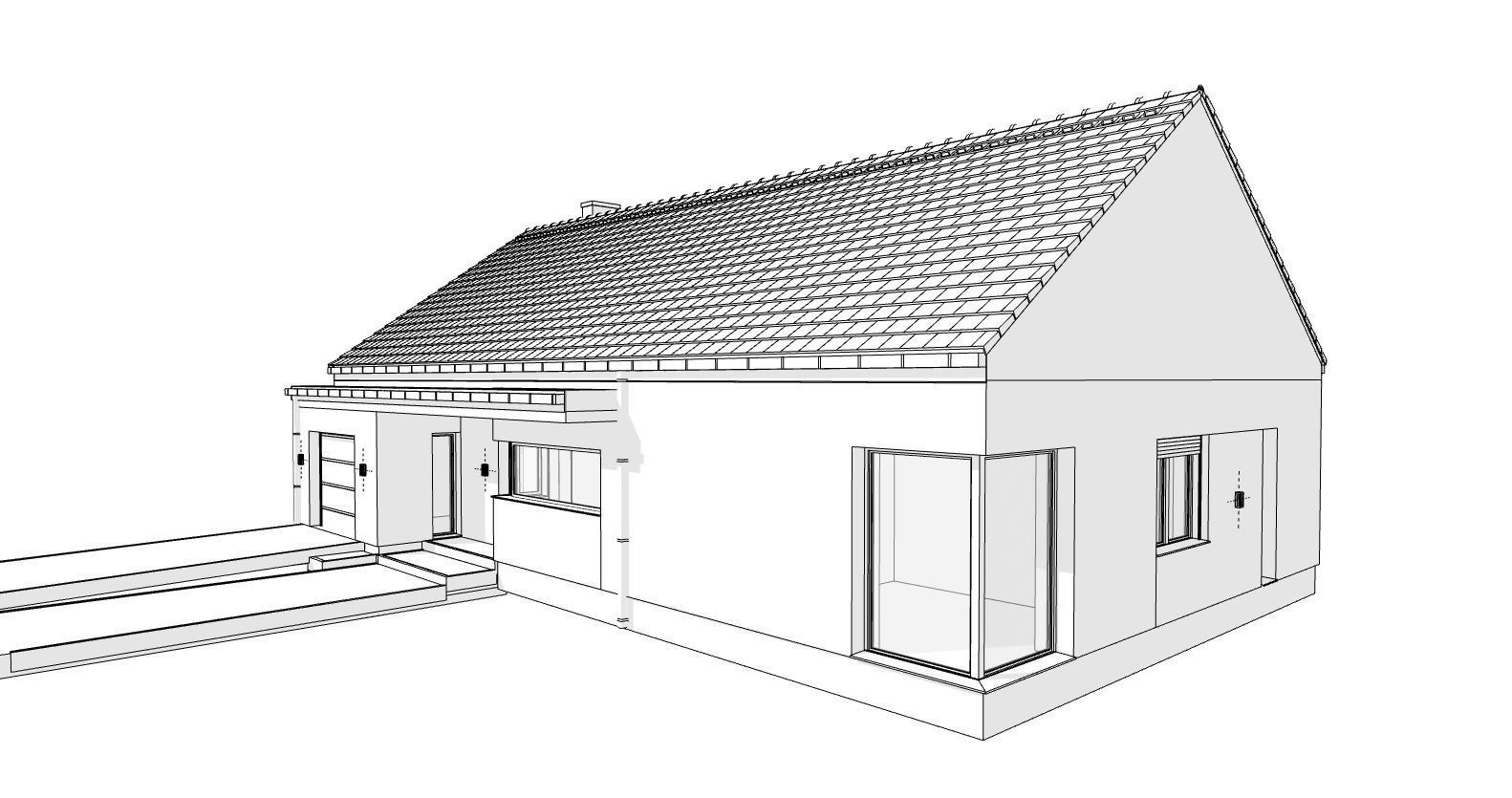 modern standard house model for render and game 3D model_3