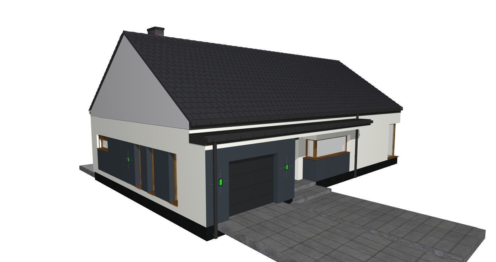 modern standard house model for render and game 3D model_1