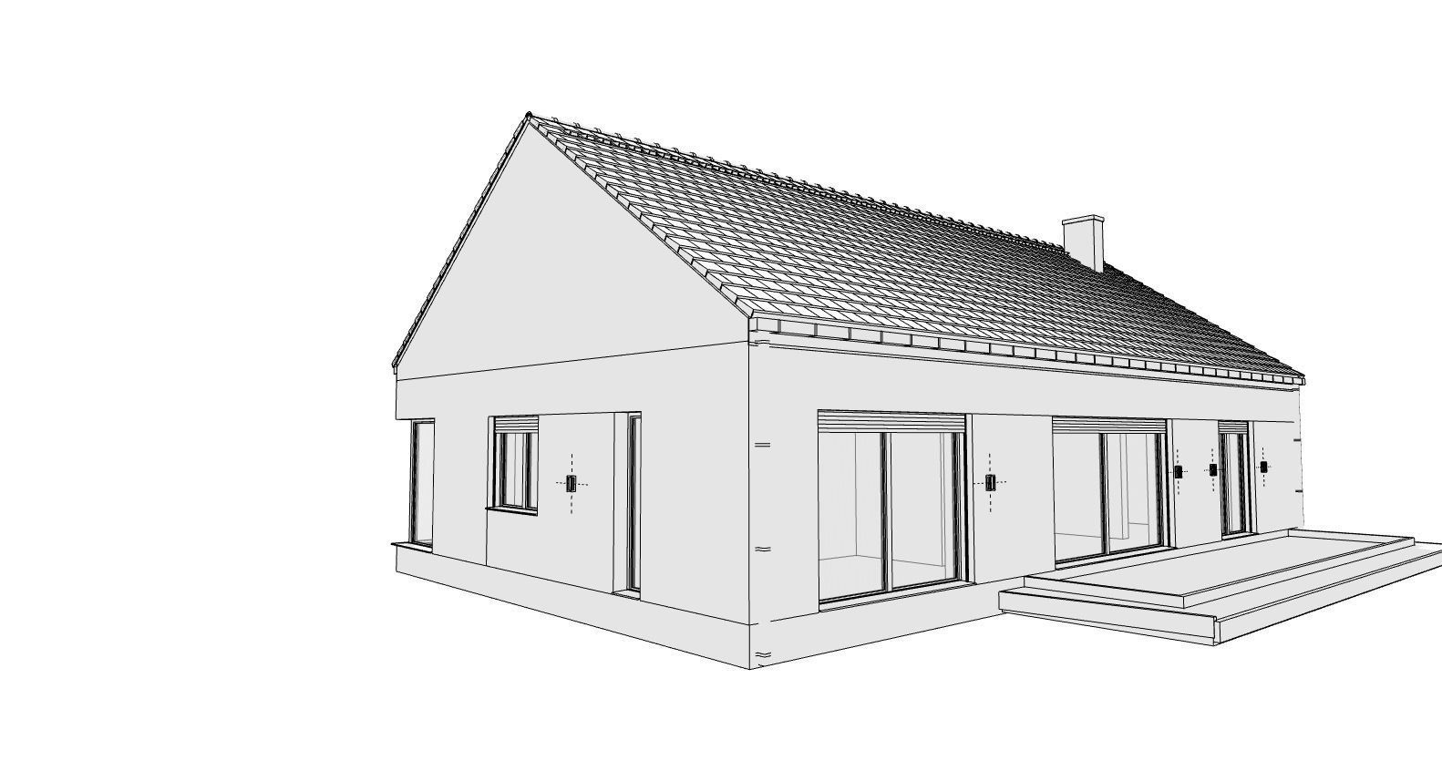 modern standard house model for render and game 3D model_6
