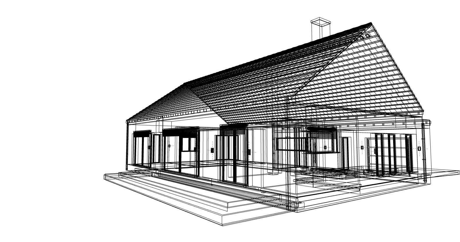 modern standard house model for render and game 3D model_9