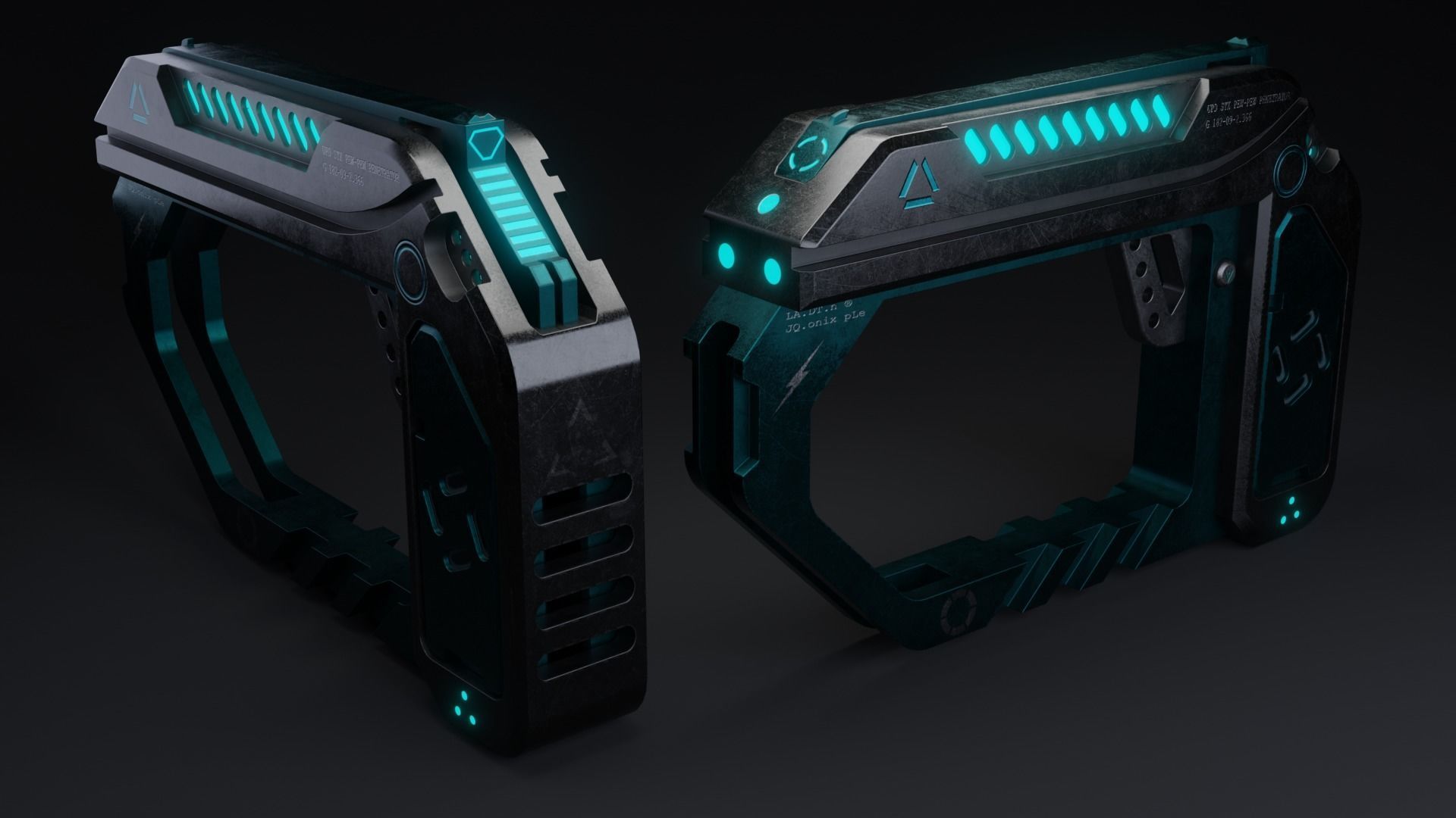 Sci-fi blaster Free 3D model_2