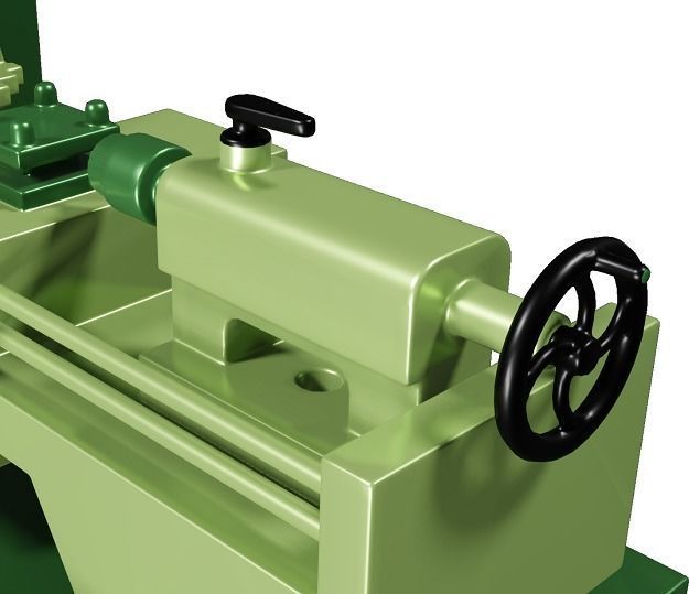 Fabulous Lathe Toy Low-poly 3D model_3