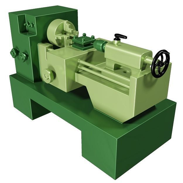Fabulous Lathe Toy Low-poly 3D model_1