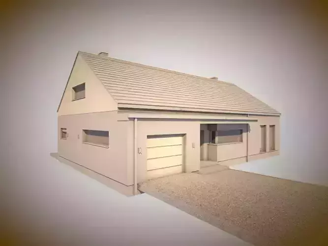 modern house with tiles for 3d rendering or for game model