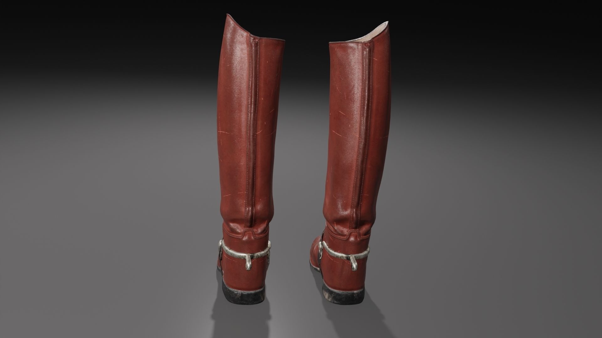 Cadet Riding Boots Low-poly 3D model_4
