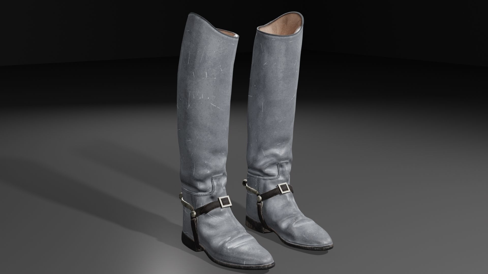 Cadet Riding Boots Low-poly 3D model_10