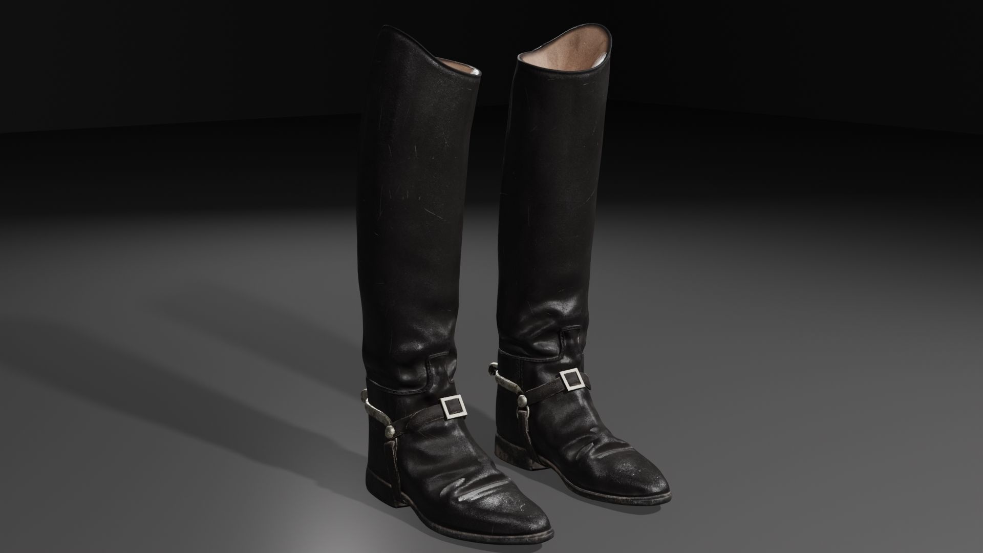 Cadet Riding Boots Low-poly 3D model_9