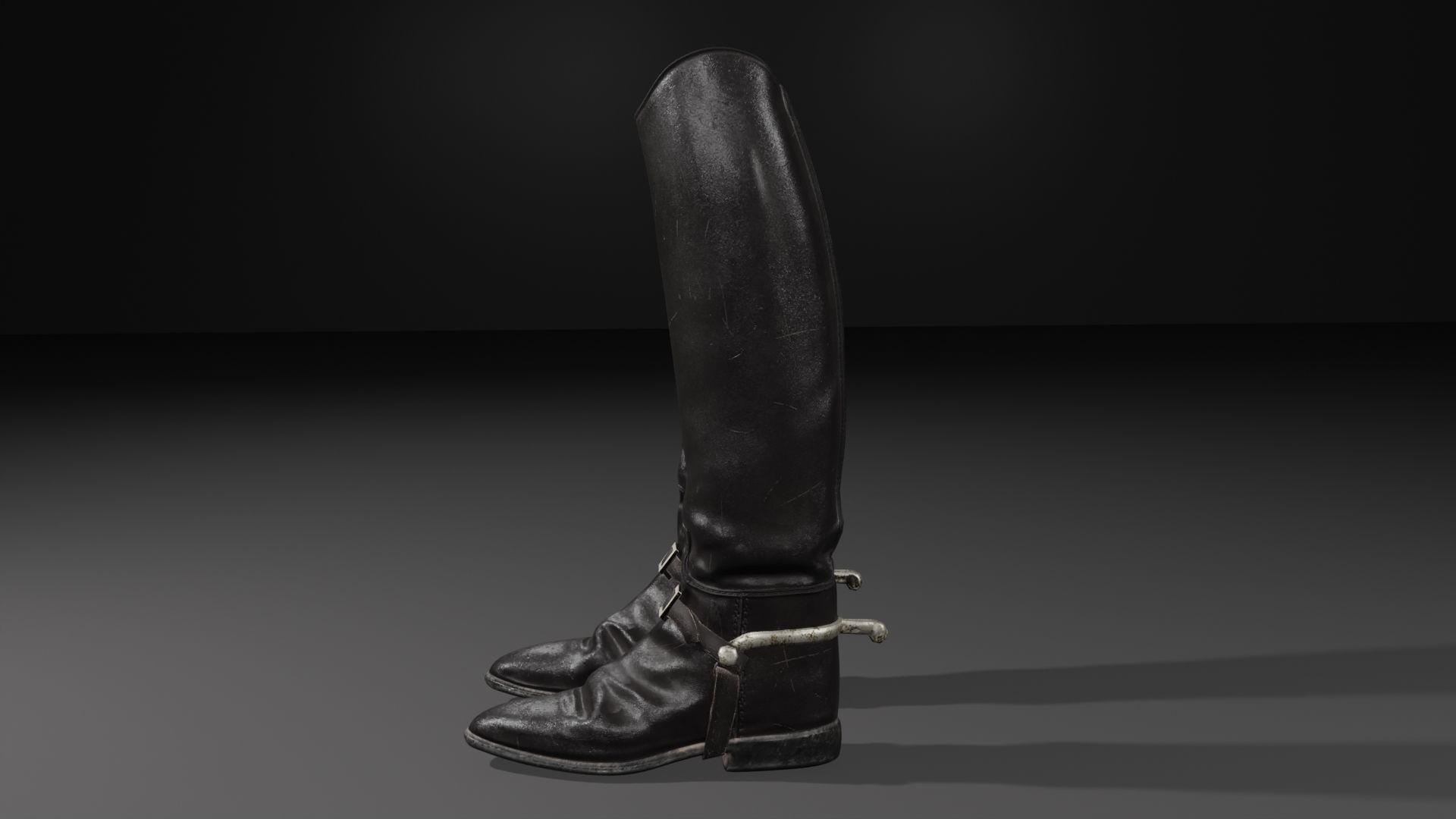 Cadet Riding Boots Low-poly 3D model_1