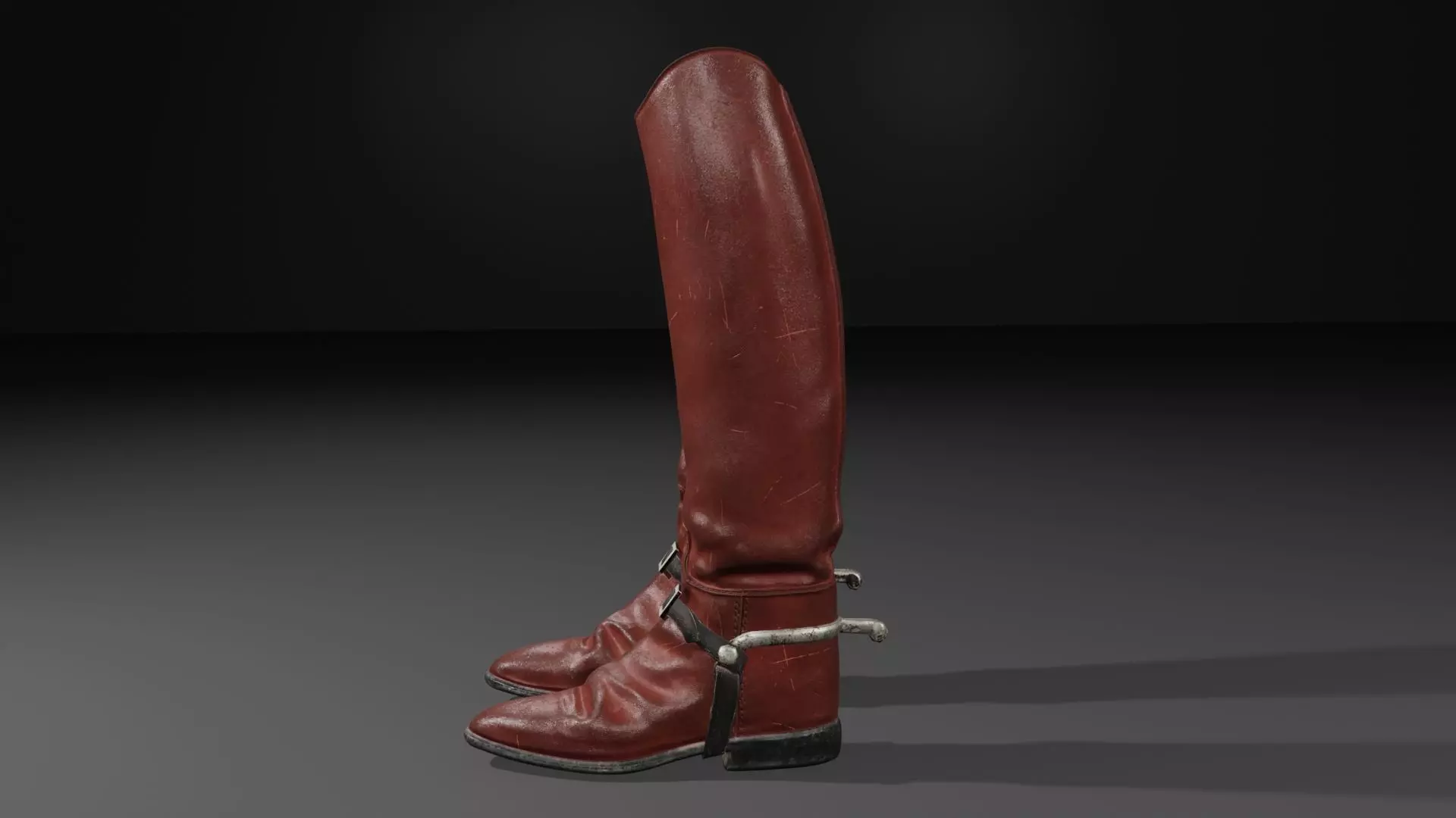Cadet Riding Boots Low-poly 3D model_0