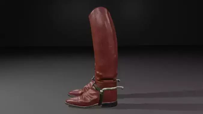 Cadet Riding Boots Low-poly 3D model