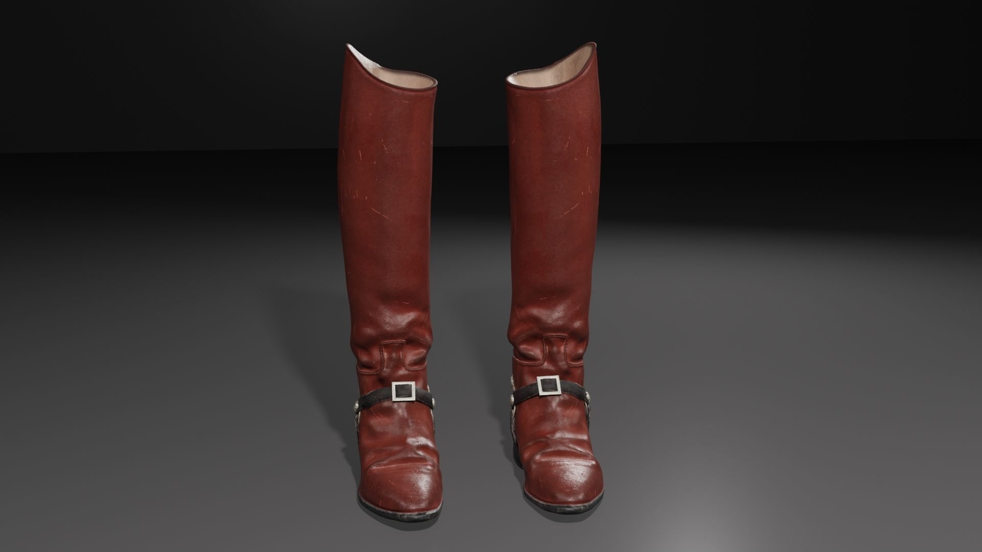 Cadet Riding Boots Low-poly 3D model_2