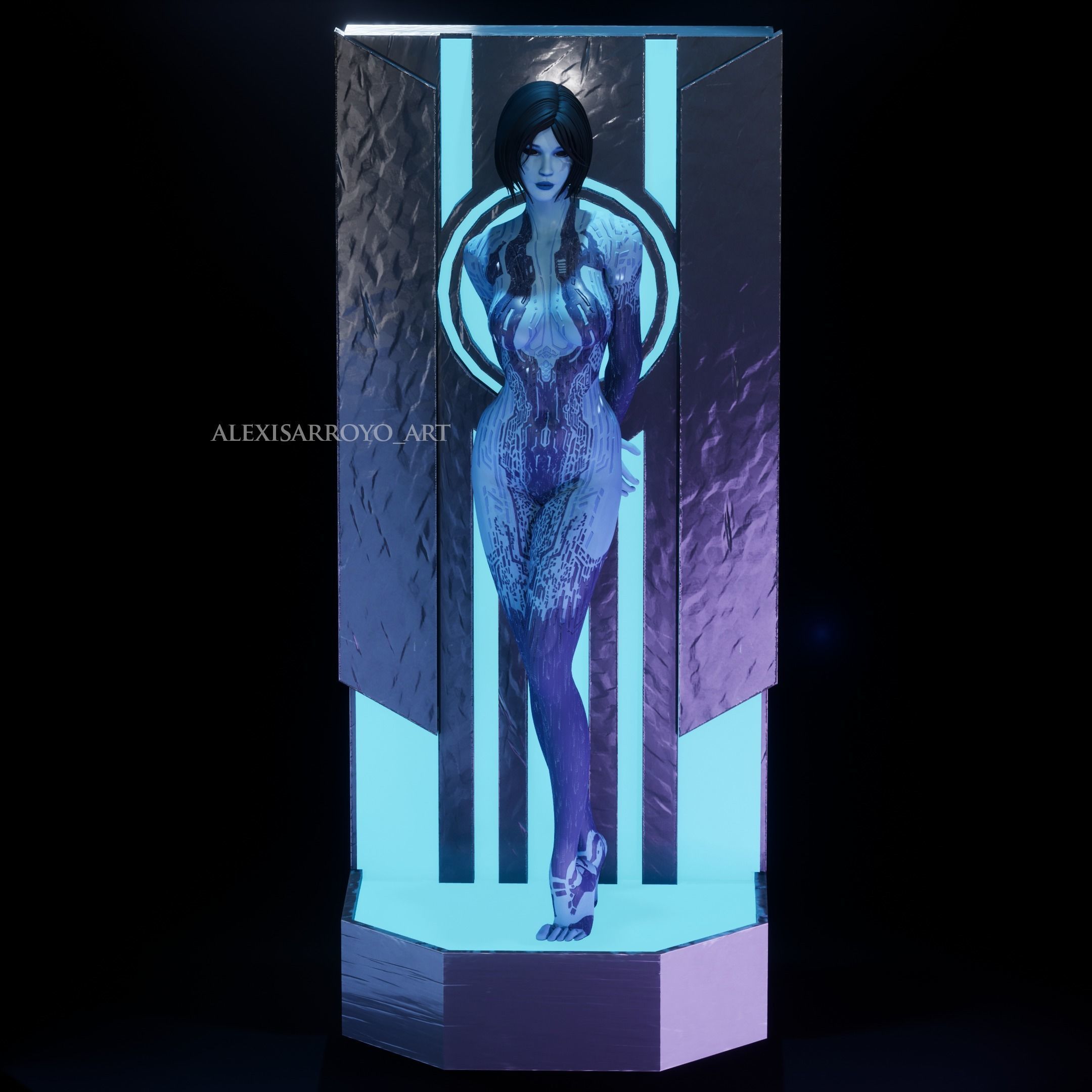 Halo Cortana Holographic Version 3D print model_1