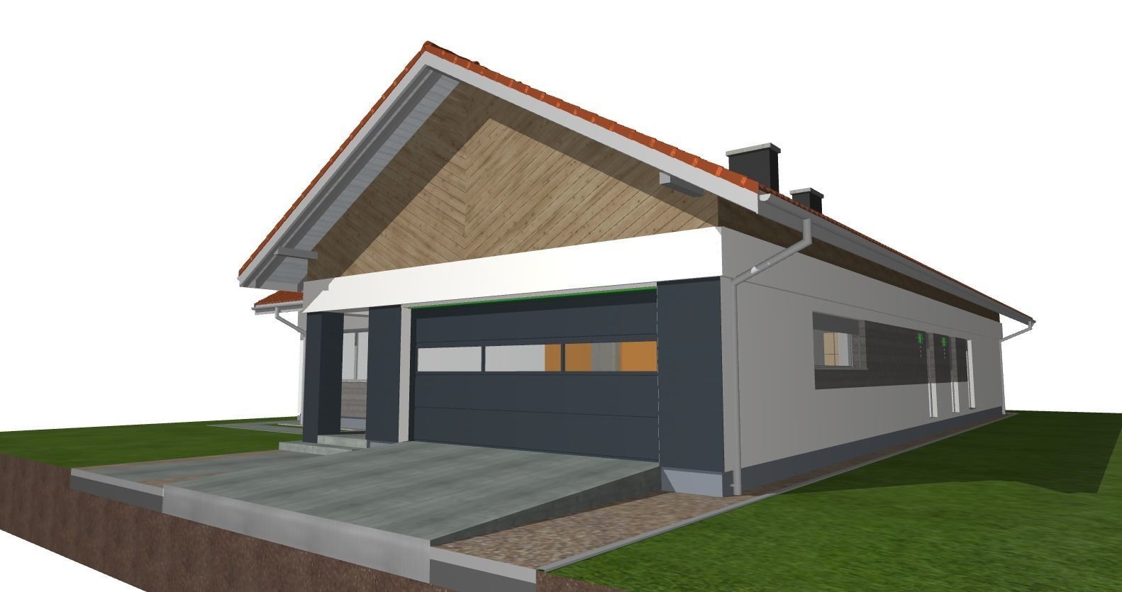 modern barn house sketchup and twinmotion 3D model_1
