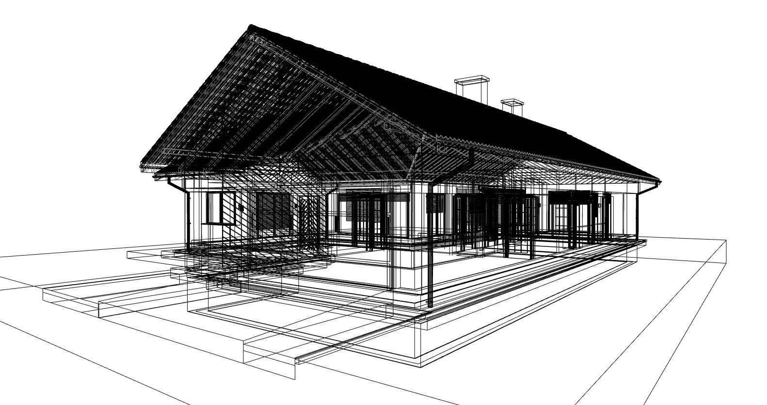 modern barn house sketchup and twinmotion 3D model_3