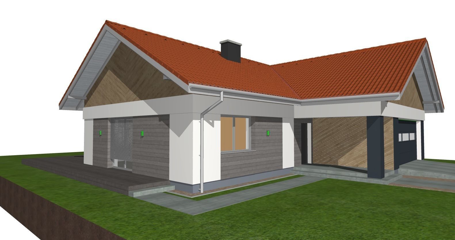 modern barn house sketchup and twinmotion 3D model_5