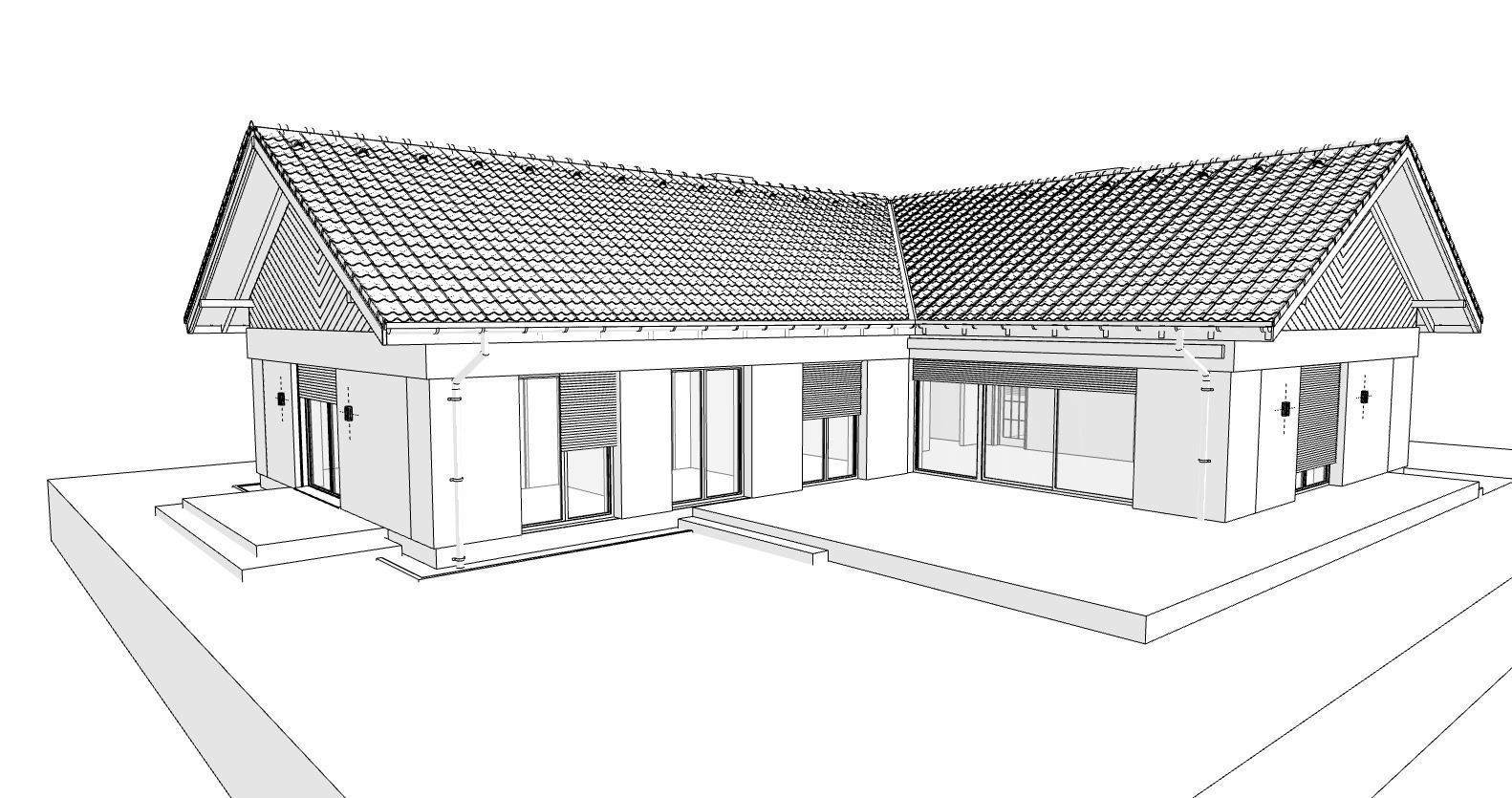 modern barn house sketchup and twinmotion 3D model_2