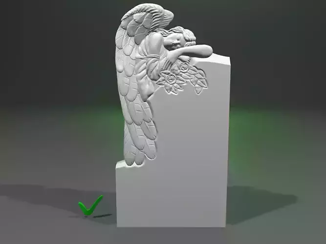 Angel with rose 2 grave for CNC or 3D Print 3D print model