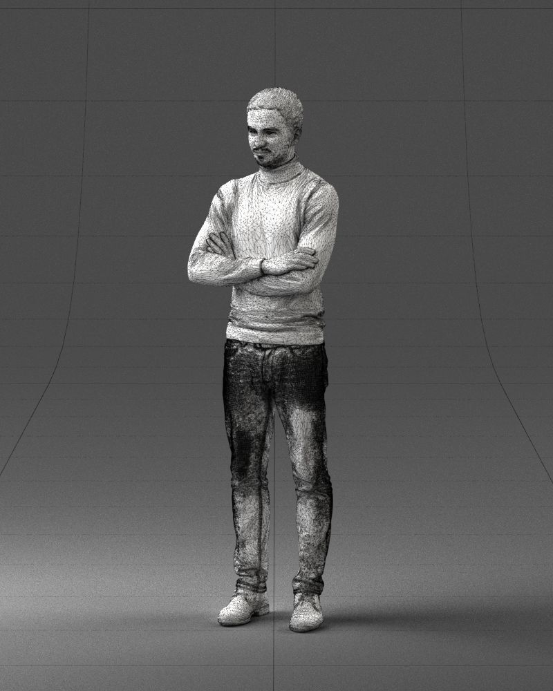 000374 Male Character in Blue Turtleneck 3dp 3D print model_32