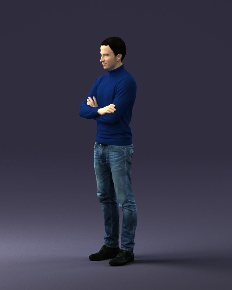 000374 Male Character in Blue Turtleneck 3dp 3D print model_27