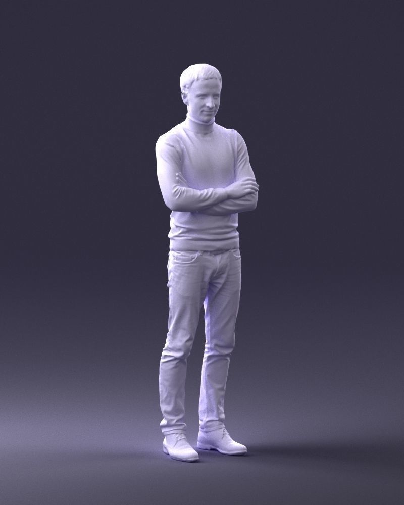000374 Male Character in Blue Turtleneck 3dp 3D print model_7