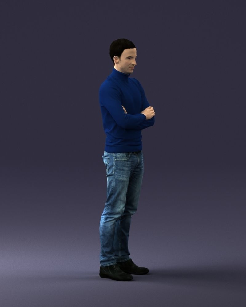 000374 Male Character in Blue Turtleneck 3dp 3D print model_9