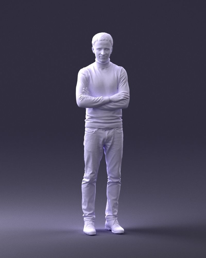 000374 Male Character in Blue Turtleneck 3dp 3D print model_4