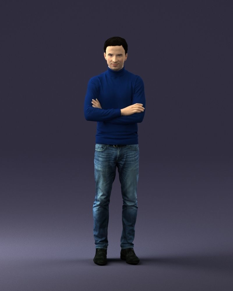 000374 Male Character in Blue Turtleneck 3dp 3D print model_36