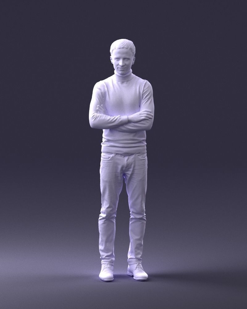 000374 Male Character in Blue Turtleneck 3dp 3D print model_1