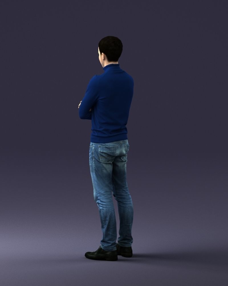 000374 Male Character in Blue Turtleneck 3dp 3D print model_21