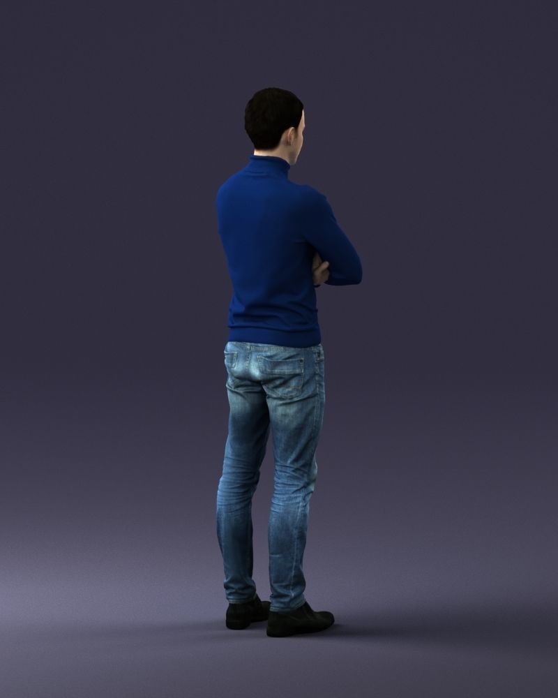 000374 Male Character in Blue Turtleneck 3dp 3D print model_15