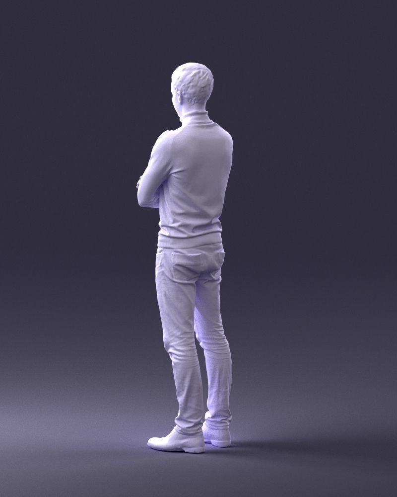 000374 Male Character in Blue Turtleneck 3dp 3D print model_22