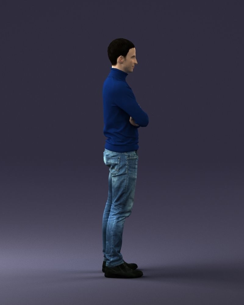 000374 Male Character in Blue Turtleneck 3dp 3D print model_12