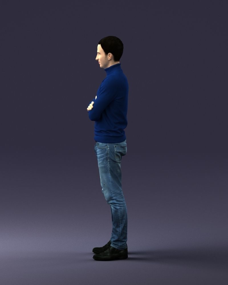 000374 Male Character in Blue Turtleneck 3dp 3D print model_24