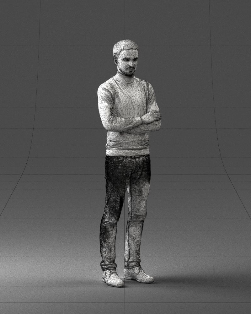 000374 Male Character in Blue Turtleneck 3dp 3D print model_8